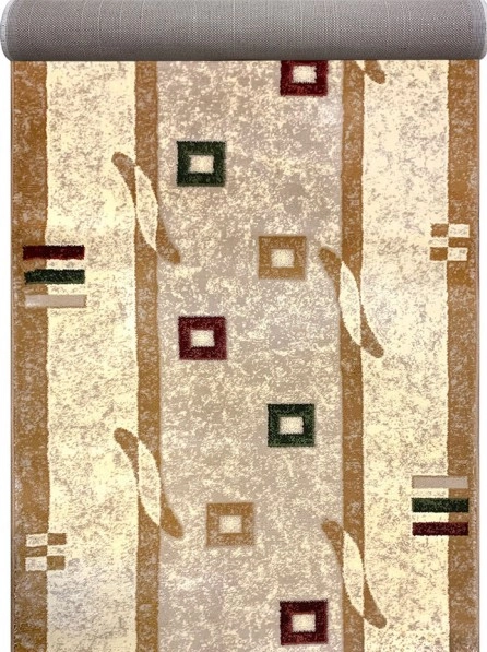 Traverse Dormitor - Traversa Hol, Model Lotos 579/110 Crem/Bej, Latime 100 cm, Festonata la capete