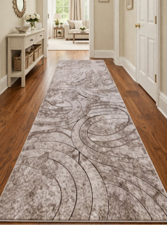 Traverse Moderne - Traversa festonata, Model Fashion 32006/120, Crem/Maro Latime 120 cm