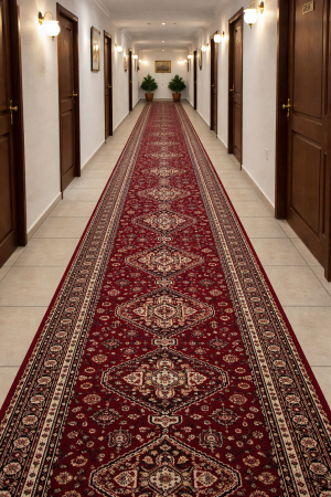 Traverse - Traversa Hol, Model Clasic 15040/210, Festonata, Latime 80 cm, Rosu Grena