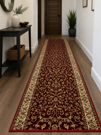 Traverse - Traversa Hol, Model Clasic 1555/210, Festonata Latime 150 cm, Rosu
