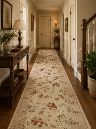 Traverse Hol - Traversa Hol, Model Floral 551/100, Latime 120 cm, Crem