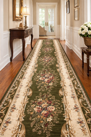 Traverse - Traversa Hol, Model Lotos 535/310, Festonata, Latime 70 cm, Verde