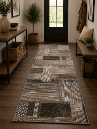 Traverse Moderne si Geometrice - Traversa Hol, ModelKolibri 11561/BG92, Gri/maroDiverse Dimensiunea