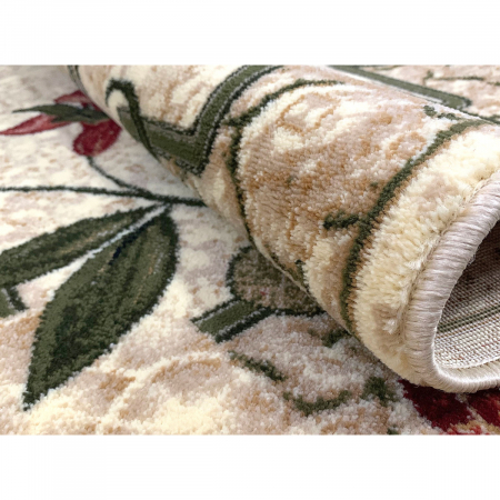 Traversa Festonata, Model Floral 587/116, Latime 120 cm, Crem [5]
