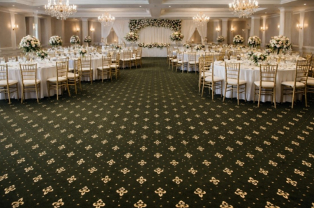 Mocheta Biserica - Traversa/Mocheta Model Bisericesc 15033/310 W, Festnonata, Latime 150 cm, 200 cm, 400 cm, Verde