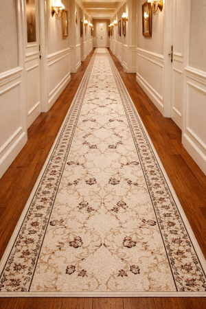 Traverse Moderne si Geometrice - Traversa, Model Lotos 523/100, Festonata , Crem/Bej, Latime 150 cm