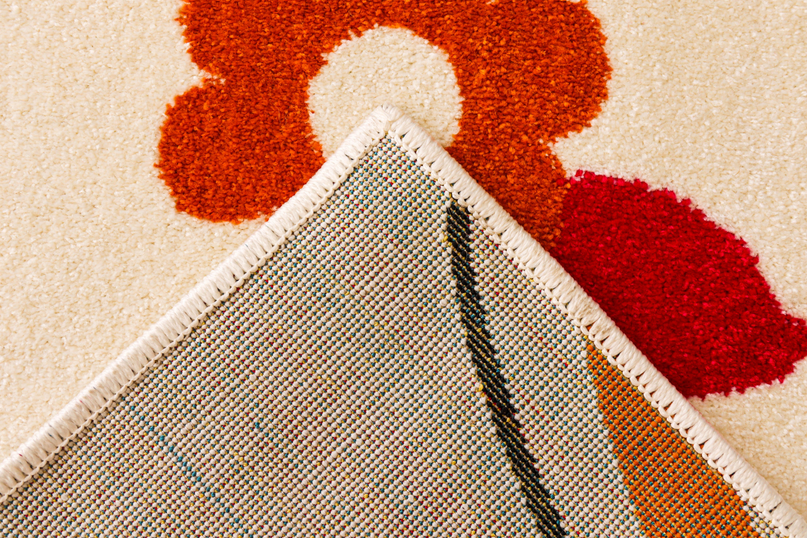 Covor Camera Copii Model Fluturi 11206-110, Crem, Inaltime Fir 9 mm, Antialergic, Polipropilena, Gradinita, Cresa, Loc de Joaca [6]