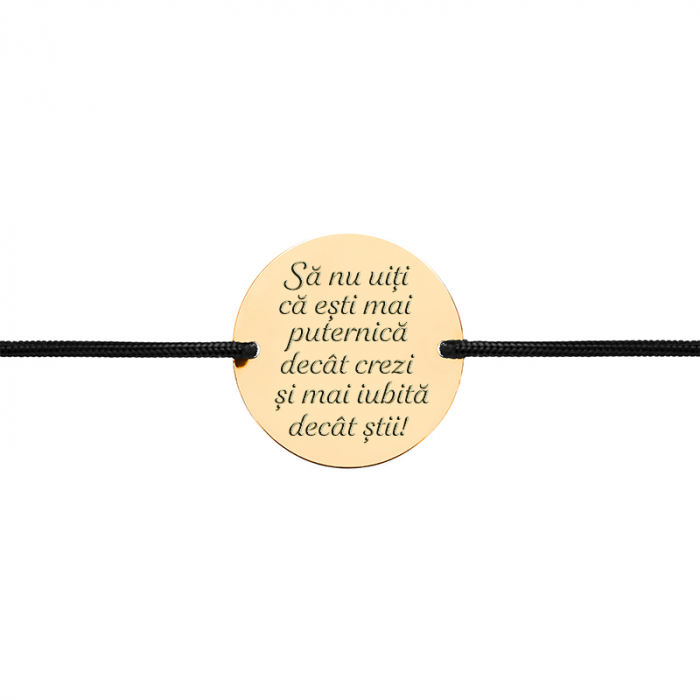 Bratara Aur 14k snur si banut 16 mm personalizat gravura text [2]