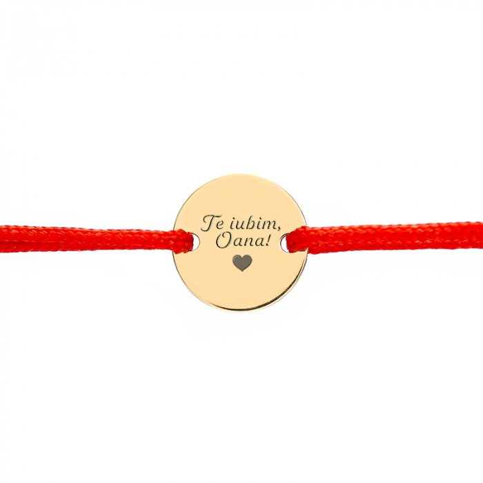 Bratara Aur 8k snur si banut 10mm personalizat gravura text [2]