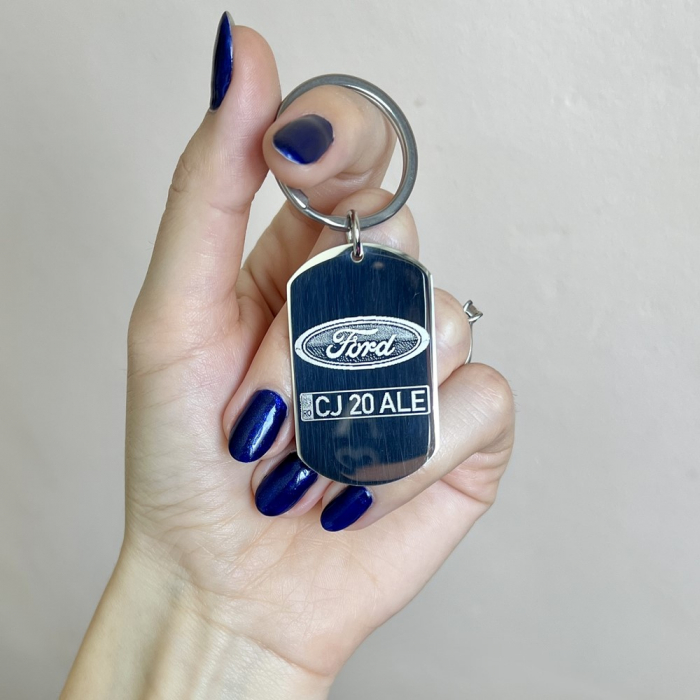 Breloc FORD personalizat cu numar auto [2]