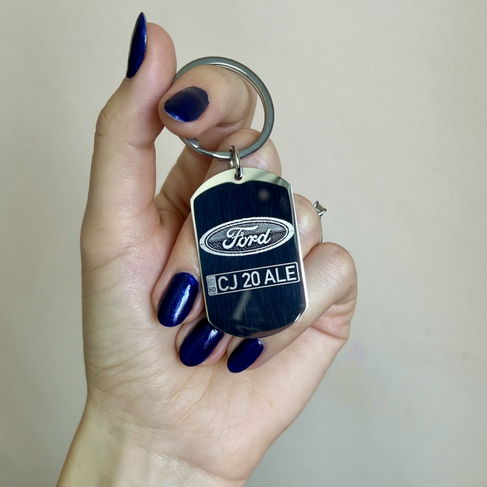 Breloc FORD personalizat cu numar auto [3]