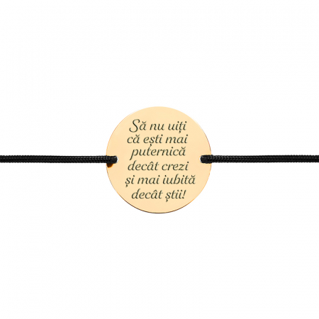 Bratara Aur 14k snur si banut 16 mm personalizat gravura text [1]