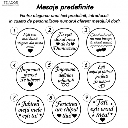 Bratari cuplu cu bilute jad si banuti Argint placat cu aur (19 mm) personalizate cu mesaj [2]