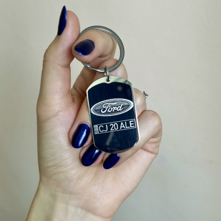 Breloc FORD personalizat cu numar auto [2]