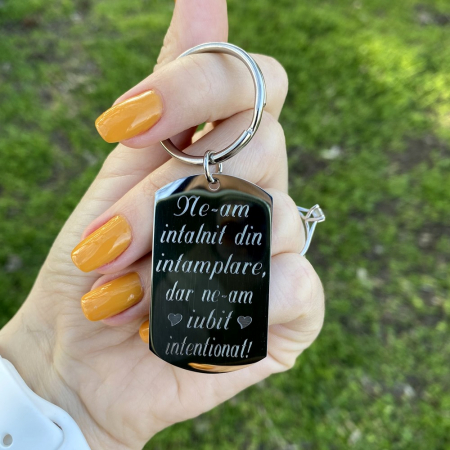 Brelocuri predefinite - Breloc gravat personalizat cu mesaj predefinit