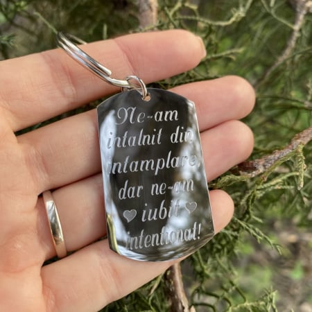 Breloc gravat personalizat cu mesaj [1]
