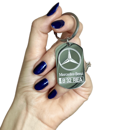 Breloc MERCEDES personalizat cu numar auto [1]
