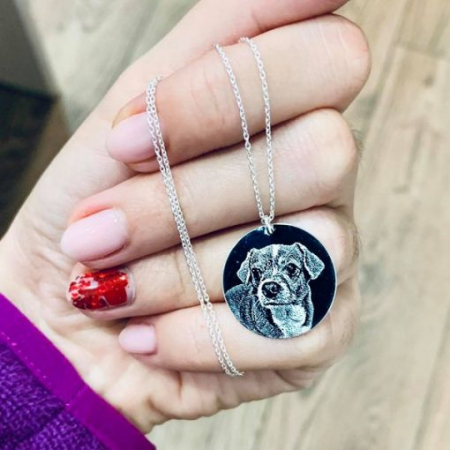 Colier Argint banut 19 mm personalizat cu poza [4]