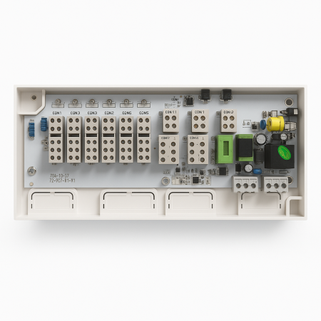 Automatizari - Centru de comanda 8 zone incalzire in pardoseala,  220v pentru termostat cu fir