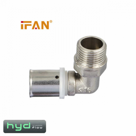 Tevi, fitinguri, robineti si accesorii - Cot alama multistrat presare FE D16x1/2’