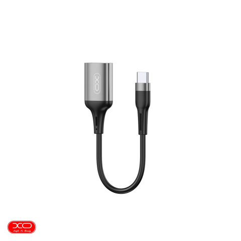 Accesorii IT - Adaptor OTG XO NB201, USB-C tata la USB 2.0 mama, cablu 0.15m, pentru date si incarcare, in cutie, negru