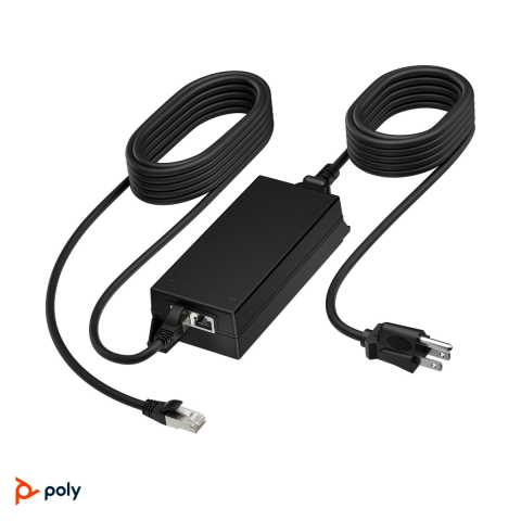 Sisteme conferinta - Adaptor PoE++ HP Poly 65 W 2.5G, injector IEEE 802.3bt cu cablu Cat 6A de 3,66 m si cablu de alimentare, pentru Poly Studio V12 si X32, B5NH6AA