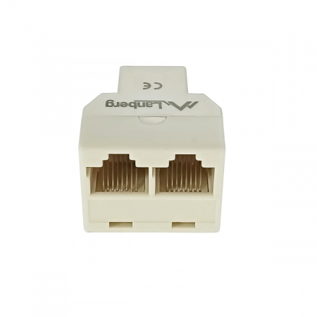 Adaptoare priza retea - Adaptor splitter 2 x RJ45 mama la RJ45 mama, Lanberg 41864, bej