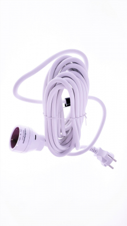 Prelungitoare priza - Cablu Prelungitor Allocacoc 5m, Alb - 3680W Max, EUPE5M | Cu Buton ON/OFF prin Rotire