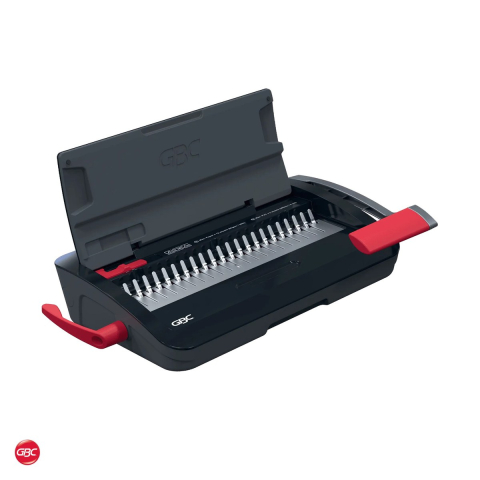 Birotica papetarie - Aparat de indosariat manual GBC CombBind CB12 cu inele de plastic, leaga 165 coli, perforeaza 12 coli, format A4 si A5, tavita pentru confetti