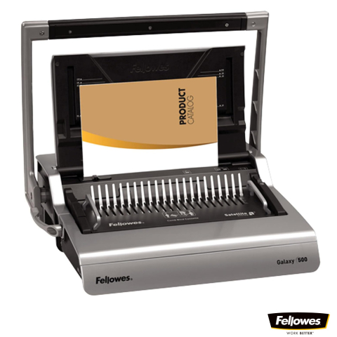 Aparate de indosariat - Aparat indosariat manual, Fellowes Galaxy 500, cu inele din plastic, diametru maxim spirala 50 mm, capacitate indosariere 500 foi, perforare 28 coli, pentru birou si arhivare intensiva