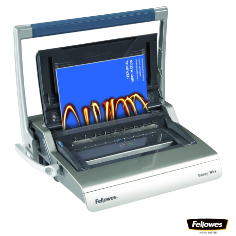 Aparate de indosariat - Aparat indosariat manual, Fellowes Galaxy Wire, cu inele metalice, diametru maxim spirala 14 mm, capacitate indosariere 130 foi, perforare 20 coli, pentru birou si arhivare