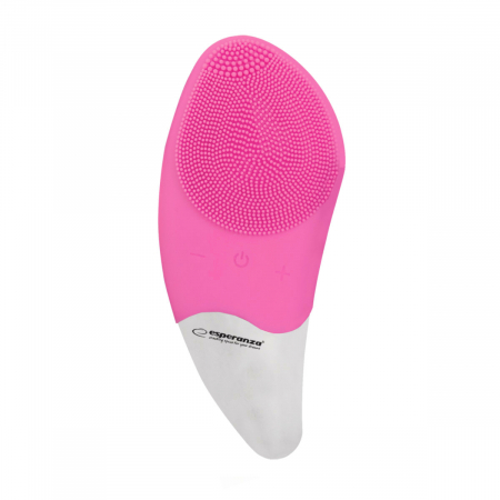 Aparate cosmetice - Aparat ingrijire faciala si masaj, Esperanza Cheer, vibratii si pulsatii, reglabil, impermeabil IPX6, baterie Li-Ion, incarcare USB, roz