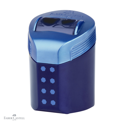 Birotica papetarie - Ascutitoare dubla cu container Faber-Castell, mecanism roll, pentru creioane standard si jumbo