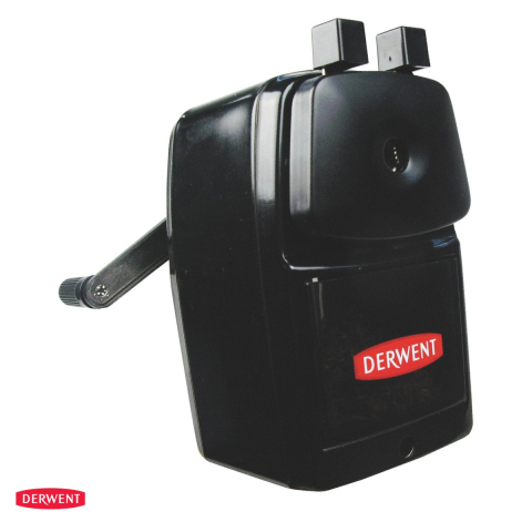 Birotica papetarie - Ascutitoare manuala de birou Derwent Professional, cu clema de prindere, pentru creioane pana la 8 mm, neagra