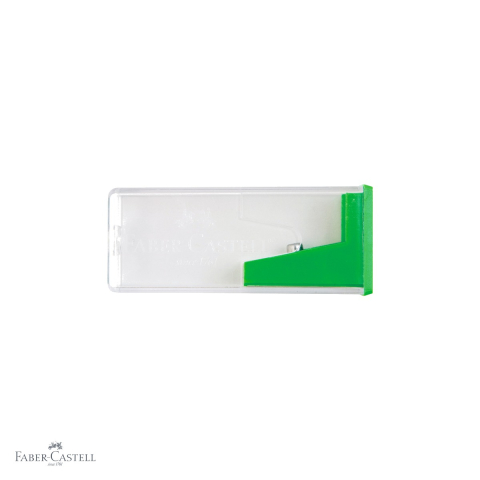 Birotica papetarie - Ascutitoare plastic cu container transparent Faber-Castell, culori standard, pentru creioane