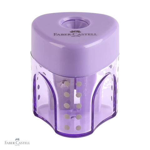 Birotica papetarie - Ascutitoare simpla cu container Faber-Castell Grip Trend, din plastic pastel, pentru creioane grafit si colorate