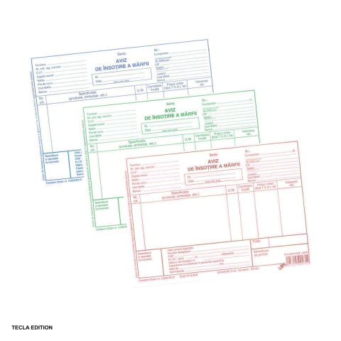 Tipizate nepersonalizate - Aviz de insotire a marfii, A5, autocopiativ, 3 exemplare, 150 file