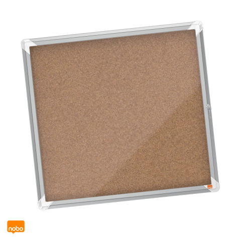 Birotica papetarie - Avizier din pluta Nobo pentru interior, pentru 6 coli A4, carcasa metalica, sticla frontala de 4 mm, lacat cu cheie, 708x667x43 mm