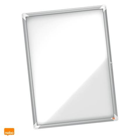 Sisteme de afisare, prezentare si plannere - Avizier magnetic Nobo pentru interior, pentru 9 coli A4, carcasa metalica, suprafata cu stergere uscata, sticla de 4 mm, lacat cu 2 chei, 1000x752x37 mm