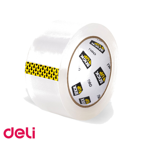 Benzi adezive pentru birou si ambalare - Banda adeziva transparenta Deli, 66 m x 48 mm, pentru lipit, sigilat si corectat