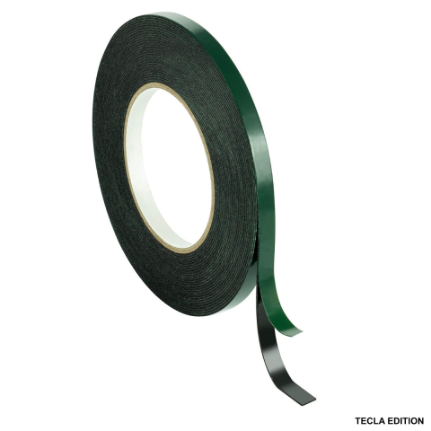 Benzi Dublu - Adezive - Banda dublu adeziva din spuma neagra, 10mm x 10m, rezistenta la apa si UV, pentru utilizare auto si casa, cu folie verde