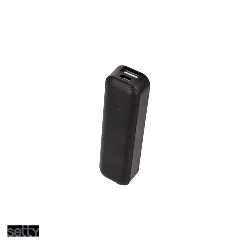 Energy - Baterie externa mini (power bank) Setty, 2600 mAh, USB-A + microUSB, cu cablu inclus, negru