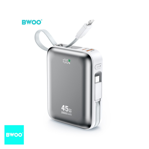 Baterii Power Bank - Baterie externa pentru laptop (power bank) BWOO P78, 20000 mAh, USB-C, 45W, negru
