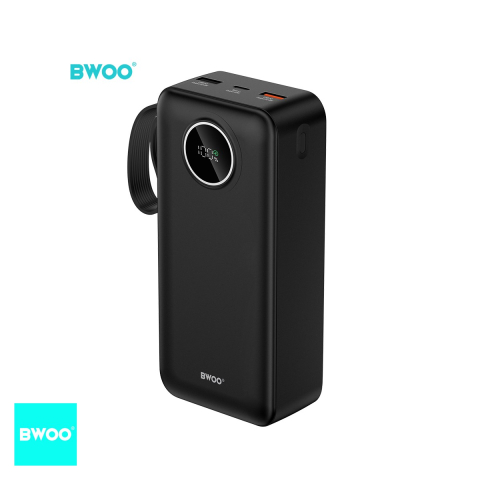 Energy - Baterie externa (power bank) BWOO, 30000 mAh, 2x USB-A + USB-C, 22.5W, cu afisaj, negru