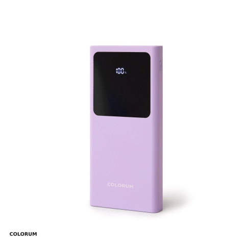 Energy - Baterie externa (power bank) Colorum CPB10-09, 10000 mAh, USB-A + USB-C + microUSB, 22.5W, cu cablu inclus, mov