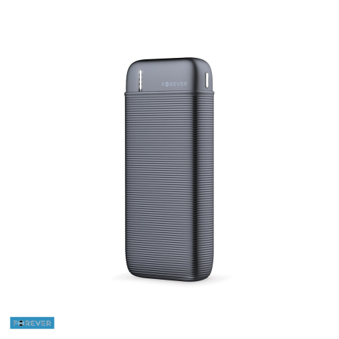 Baterii Power Bank - Baterie externa (power bank) Forever TB-100M, 10000 mAh, USB-A + USB-C + microUSB, 10W, cu cablu inclus, negru