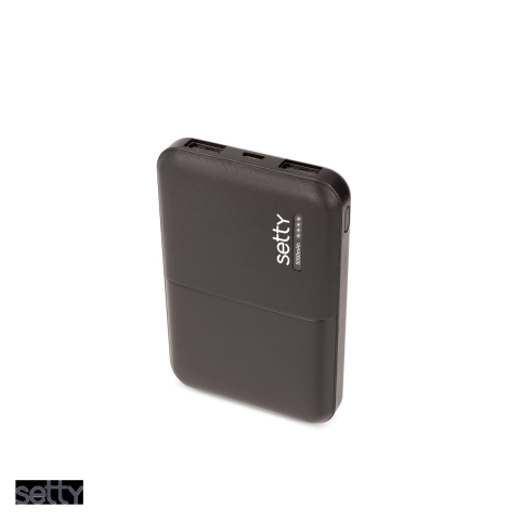 Energy - Baterie externa (power bank) Setty SPB-05, 5000 mAh, USB-A + microUSB, cu cablu inclus, negru