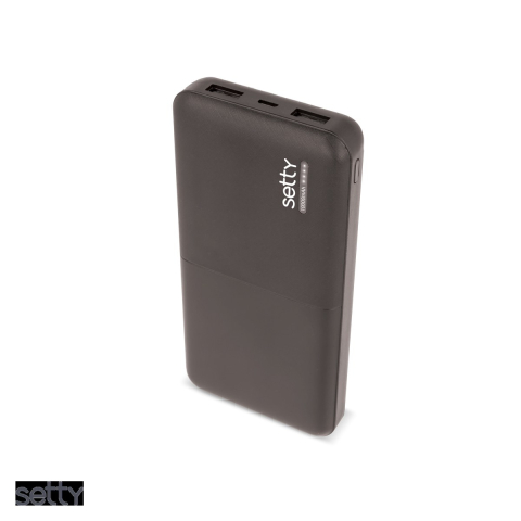 Energy - Baterie externa (power bank) Setty SPB-10, 10000 mAh, USB-A + USB-C + microUSB, cu cablu inclus, negru