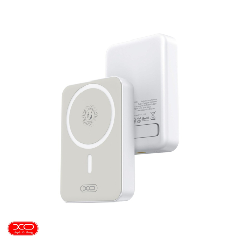 Energy - Baterie externa wireless magnetica (power bank) XO PR231, 10000 mAh, USB-A + USB-C, 20W, alb