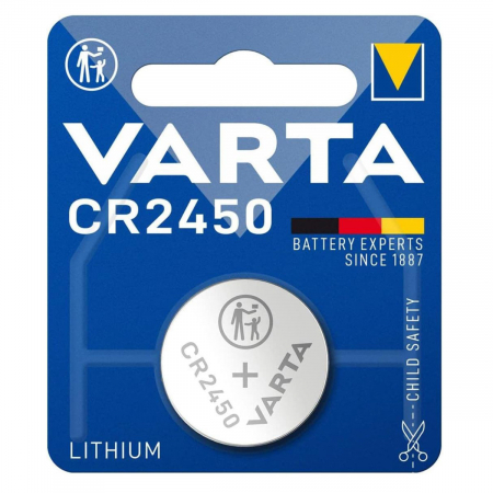 Baterii butoni 3V CR - Lithium - Baterie Litiu 3V CR2450, tip moneda, Varta 27097, in blister